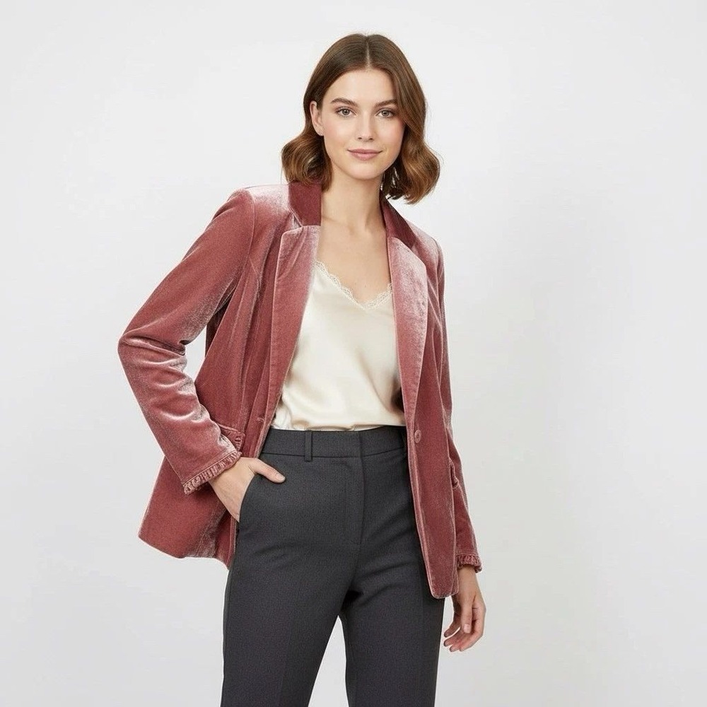 Love For Humanity Couture Kensie Velour Jacket Soft Velour Romantic Blazer MED